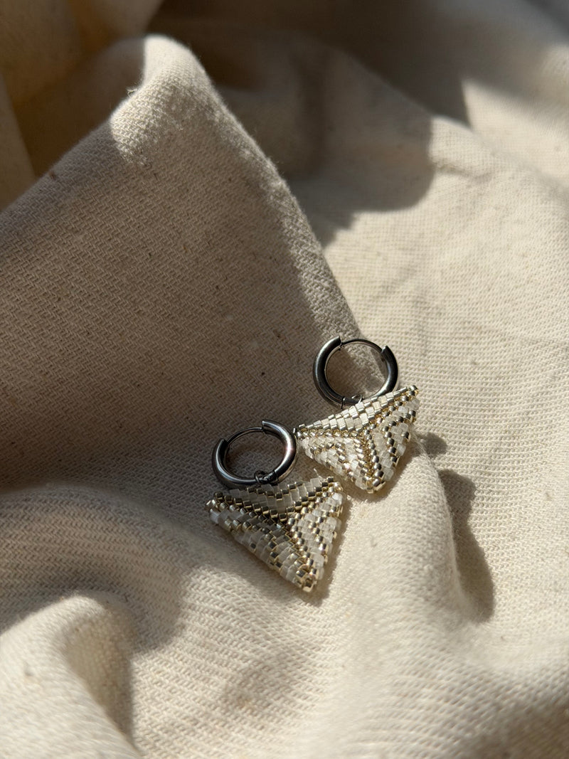 Náušnice TRIANGLE Crystal Silver