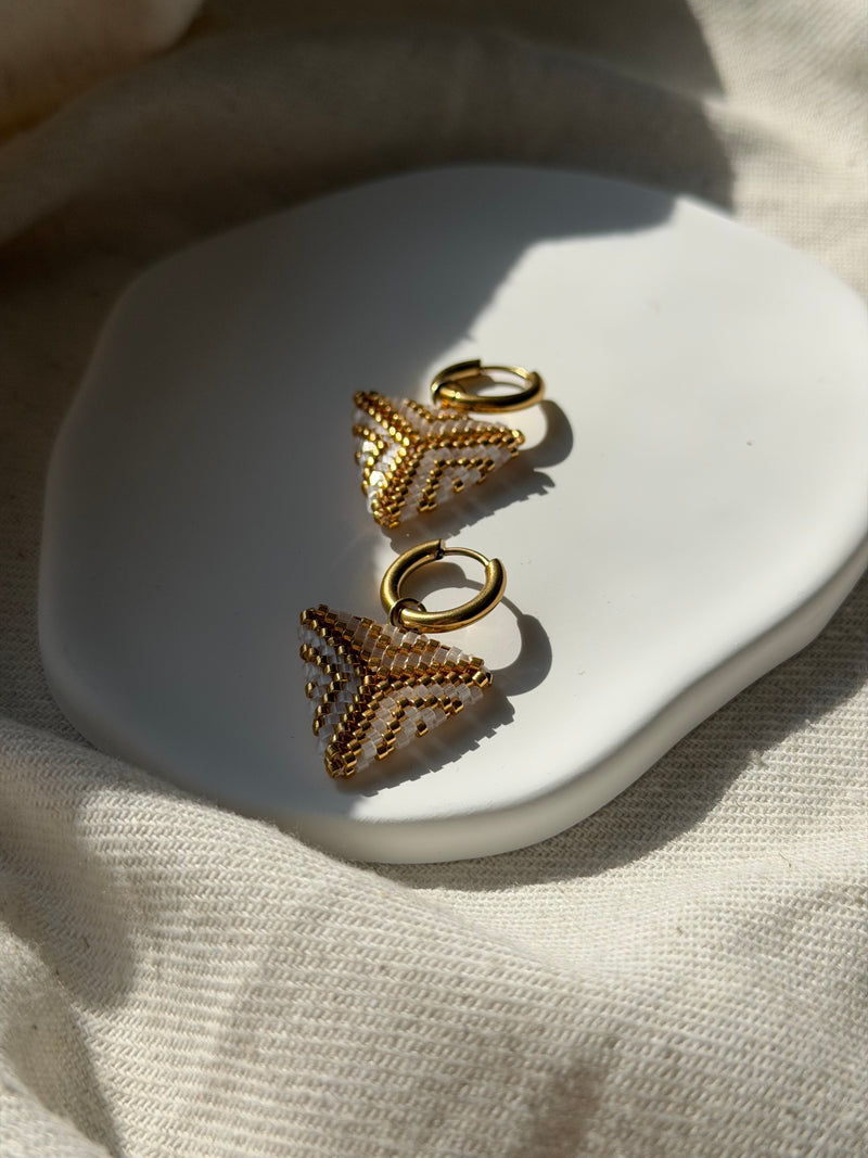 Náušnice TRIANGLE Crystal Gold
