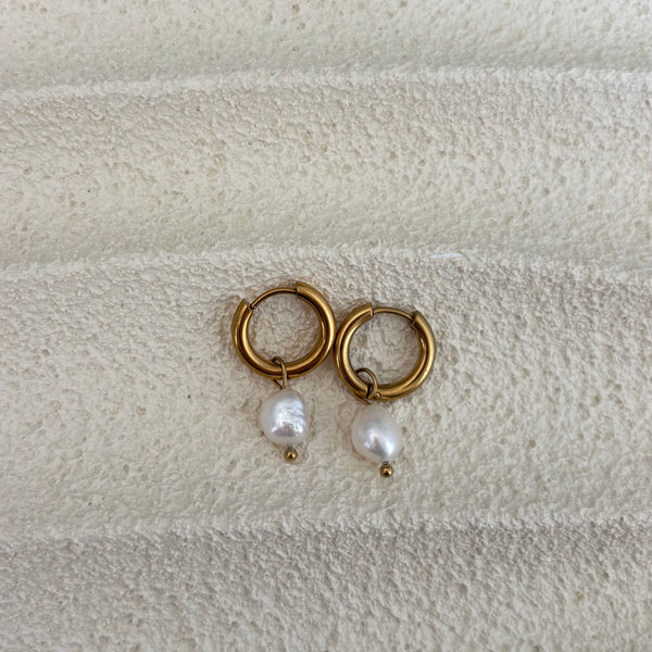 Náušnice Pearl Hoop Maior