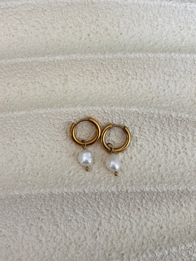 Náušnice Pearl Hoop Maior