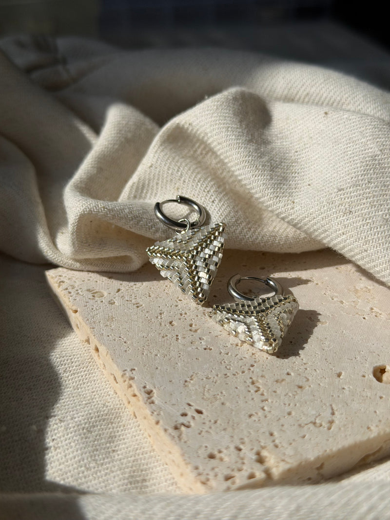 Náušnice TRIANGLE Crystal Silver