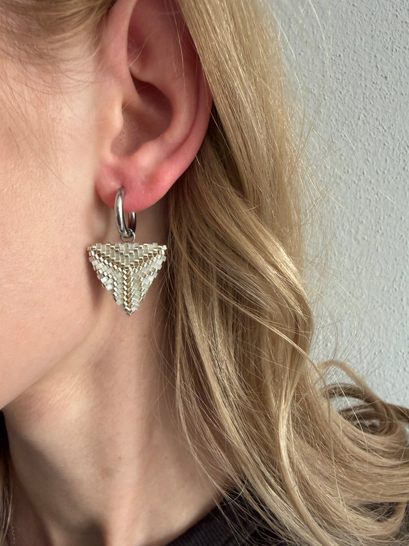 Náušnice TRIANGLE Crystal Silver