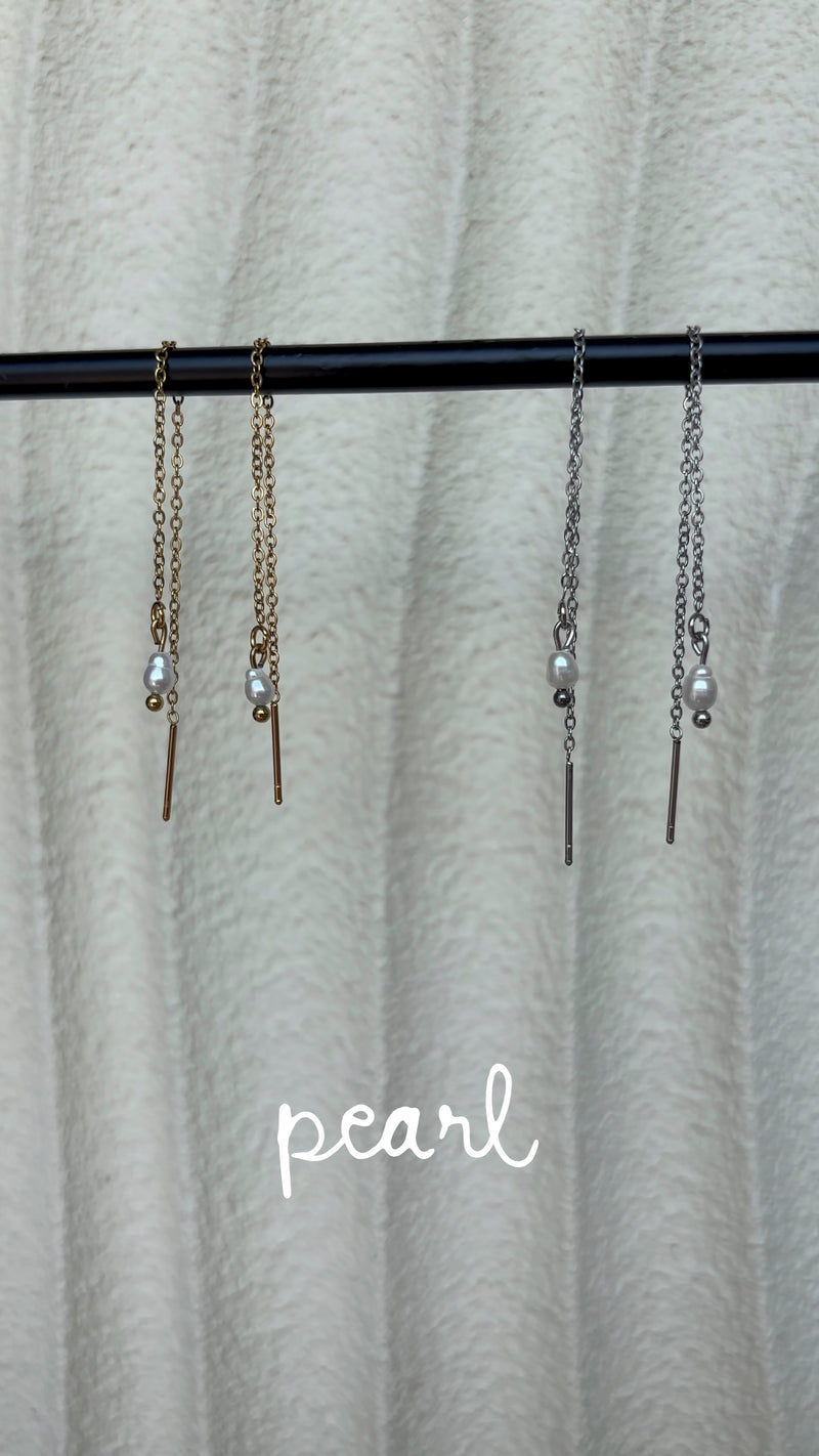 Náušnice Pearl Chain mini