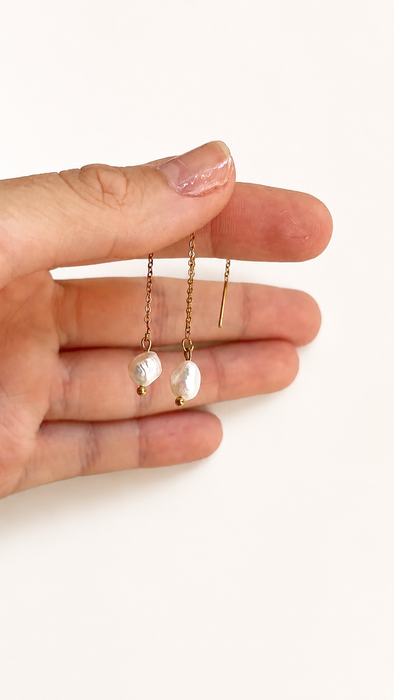Náušnice Pearl Chain