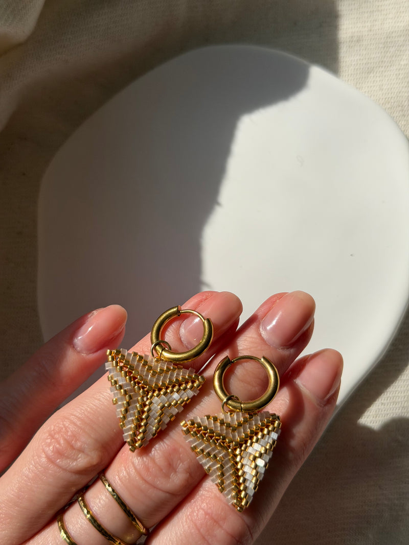 Náušnice TRIANGLE Crystal Gold